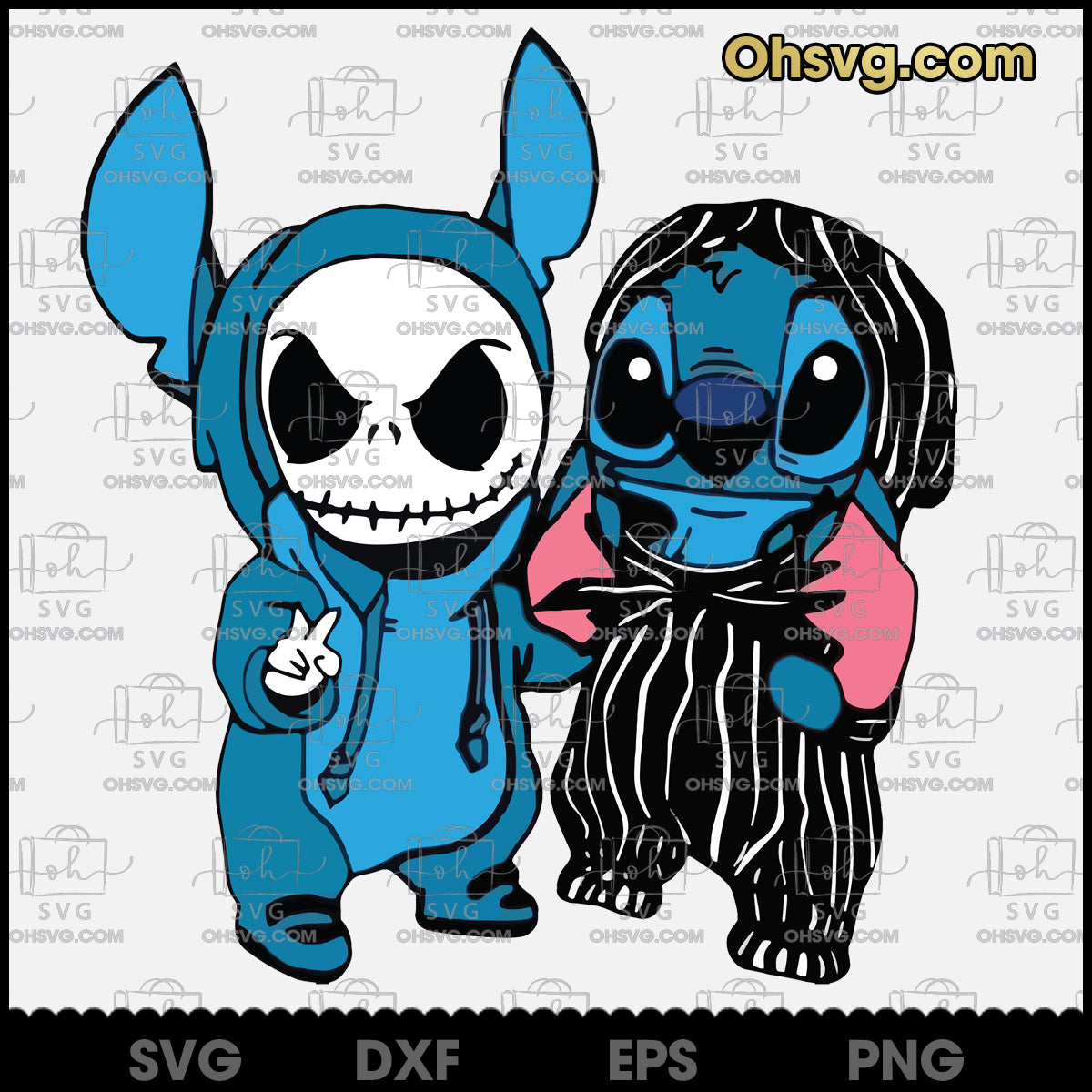 Stitch and Jack Skellington SVG, Cartoon Character We Are Best Friends SVG