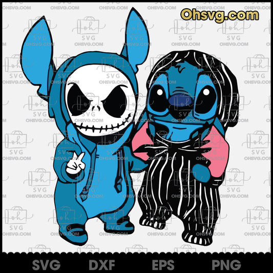 Stitch and Jack Skellington SVG, Cartoon Character We Are Best Friends SVG