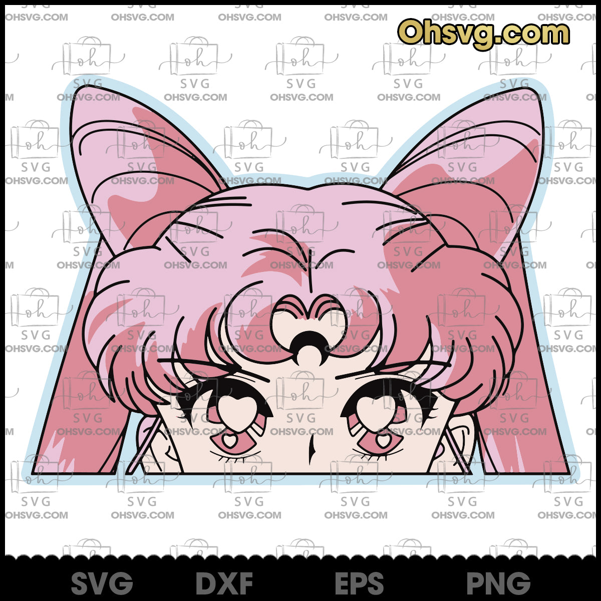 Black Lady Sailor Moon Face SVG, Sailor Moon SVG, Chibiusa Sailor Moon Chibiusa