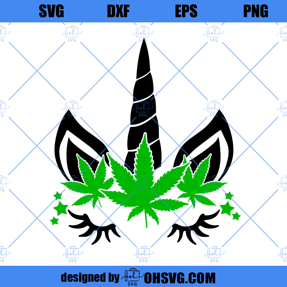 Weed Unicorn SVG, Marijuana Unicorn SVG, Cannabis Unicorn SVG, Hemp Unicorn SVG