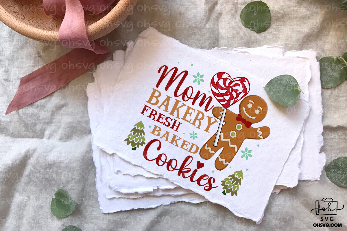 Mom Bakery Fresh Baked Cookies PNG, Christmas Baking PNG, Christmas Kitchen PNG