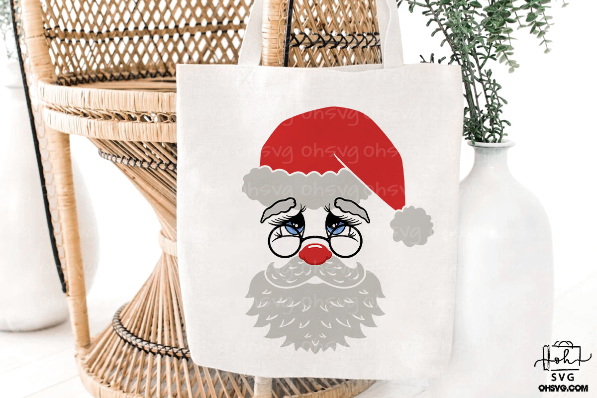 Santa Claus Face PNG, Custom Name Santa Face PNG, Cute Santa Face Christmas PNG