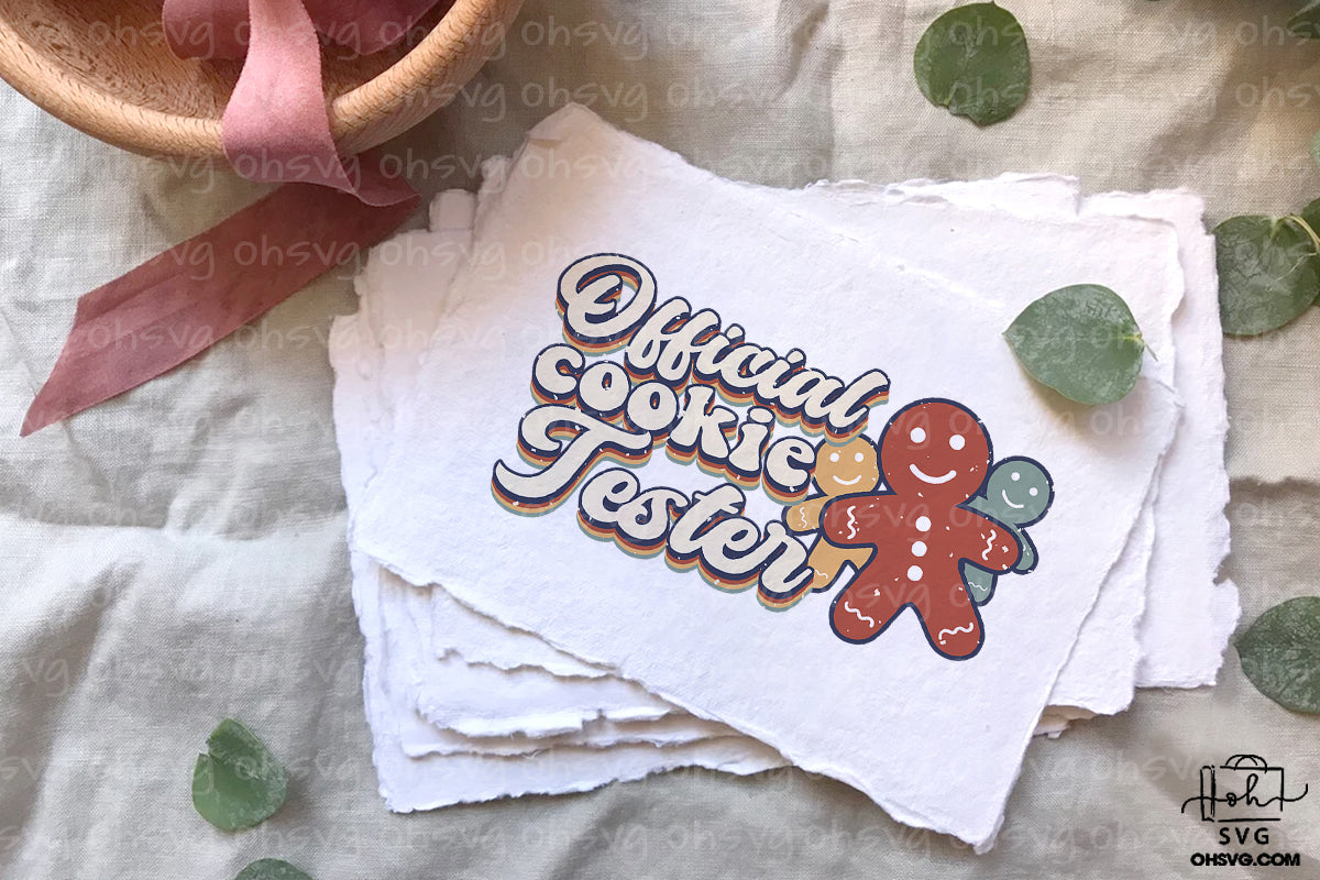 Official Cookie Tester PNG, Vintage Christmas PNG, Retro Christmas PNG