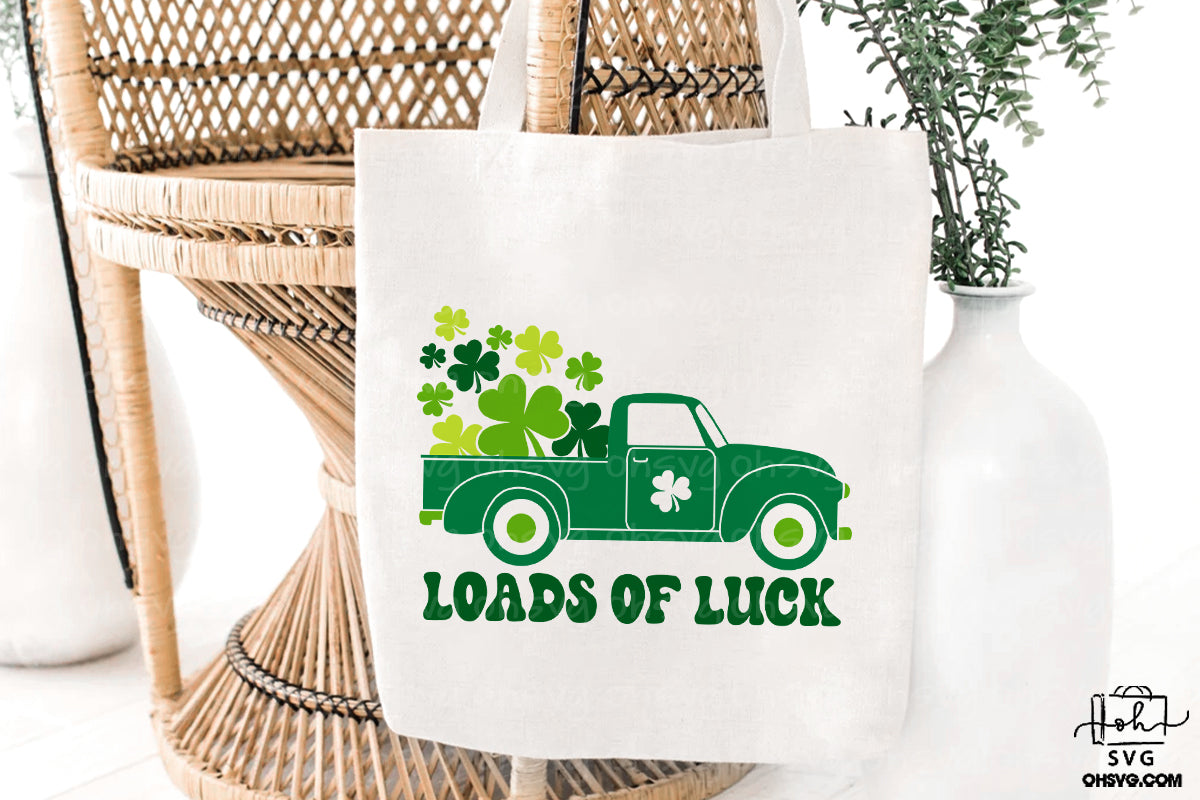 Loads Of Luck PNG, Old Truck St Patricks Day PNG, Shamrock Lucky PNG