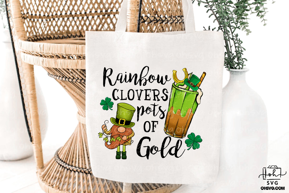 Rainbow Clovers Pots Of Gold PNG, Coffee St Patricks Day PNG, Drinks St Patricks Day PNG