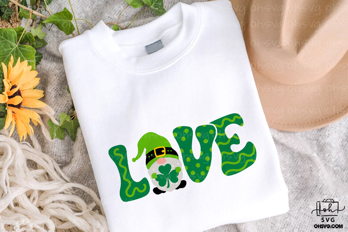 Love St Patricks Day PNG, Gnomes Shamrock Lucky St Patrick's Day PNG