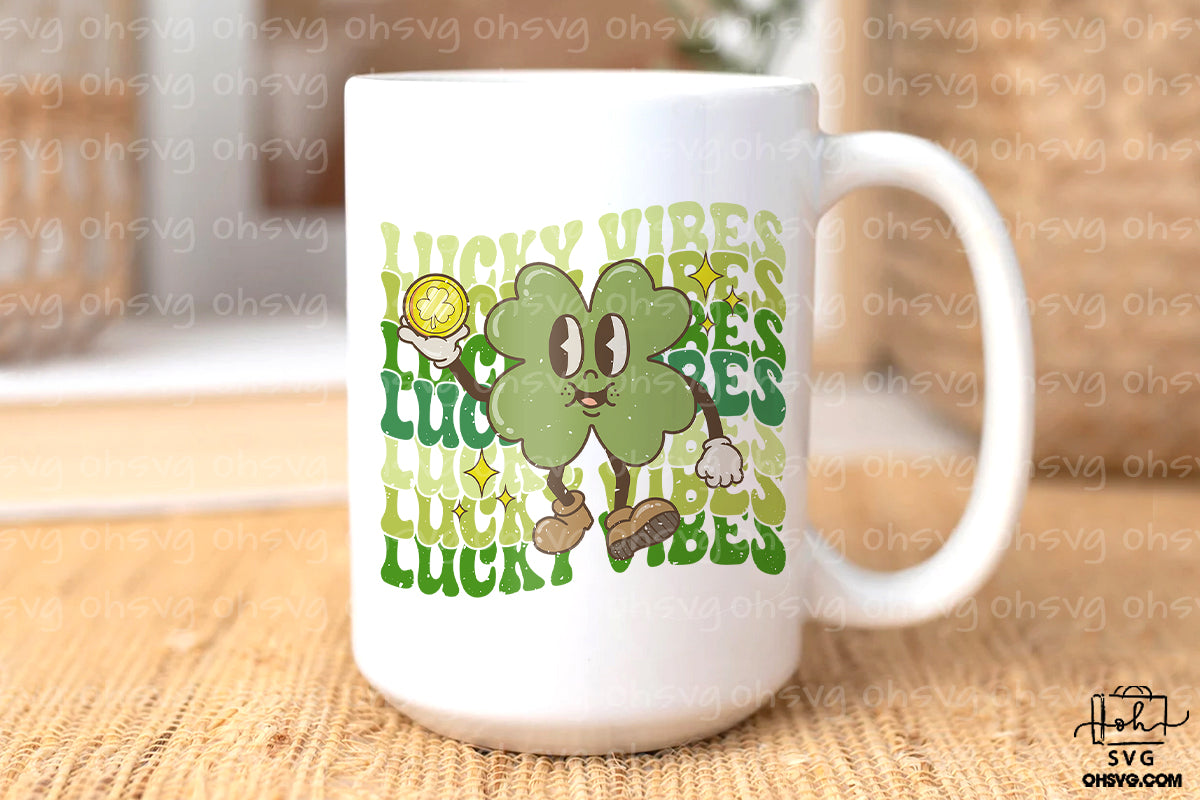 Lucky Vibes PNG, St Patricks Day PNG, Shamrock Lucky St Patrick's Day PNG