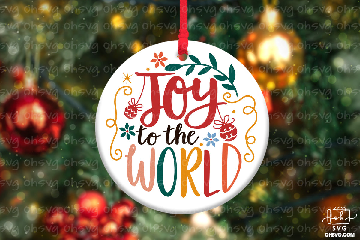 Joy To The World PNG, Christmas Ornament PNG, Christmas Scene PNG, Round Ornament PNG