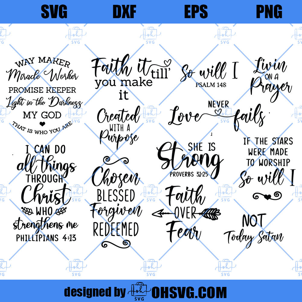 Christian Bundle SVG, Bible Verse Bundle SVG, Jesus SVG, God SVG, Faith Quotes SVG