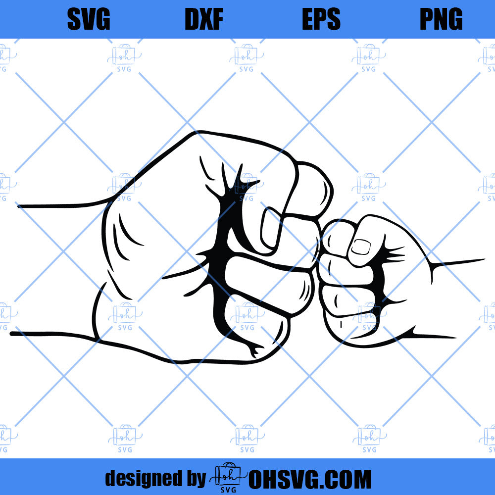 Fist Bump SVG, Father And Son SVG, Papa And Grandson SVG, Daddy And Son SVG