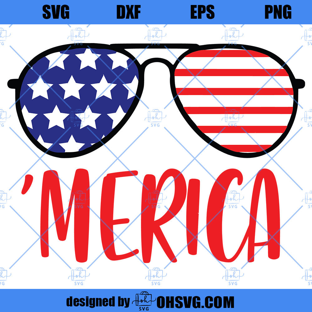 Merica SVG, 4th of July SVG, Patriotic SVG Files For Cricut And Silhouette, Independence Day SVG