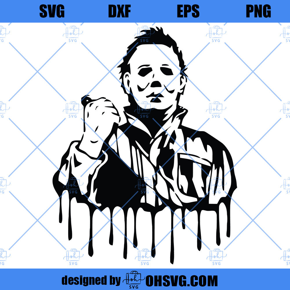 Michael Myers Bloody Haddonfield Scary Horror Movie Slasher Halloween Mask 80's Retro SVG