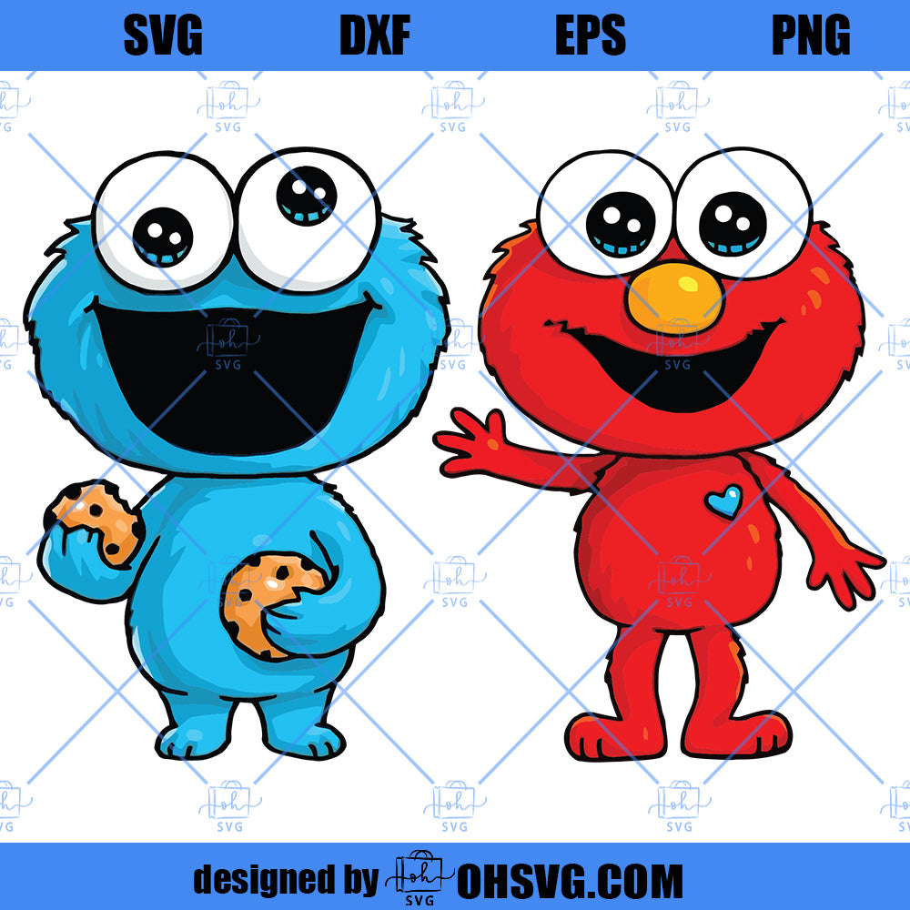 Elmo And Cookie Monster SVG, Elmo SVG, Cookie Monster SVG, The Muppets SVG