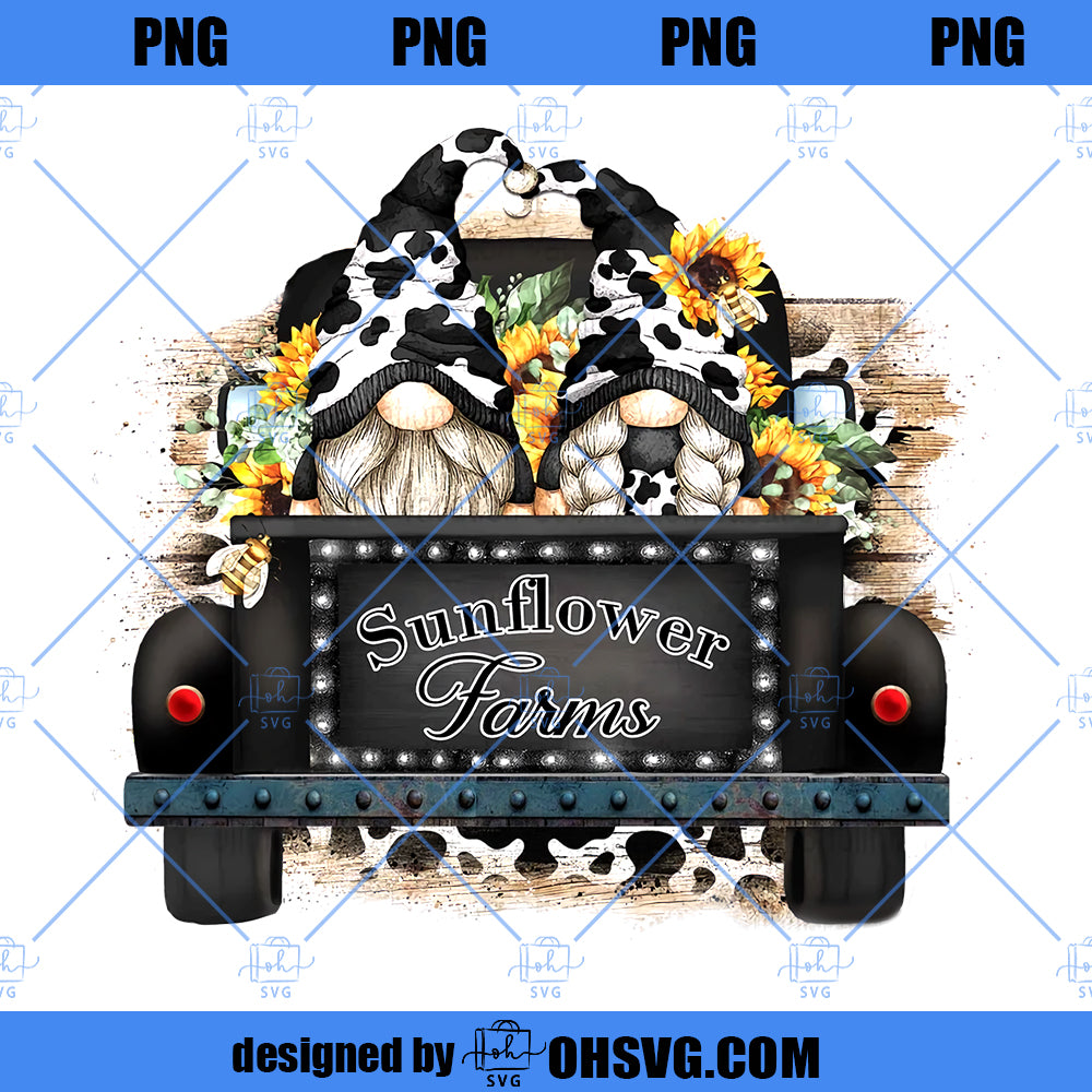 Sunflower Farms PNG, Sunflower Farms Gnomies Old Truck PNG