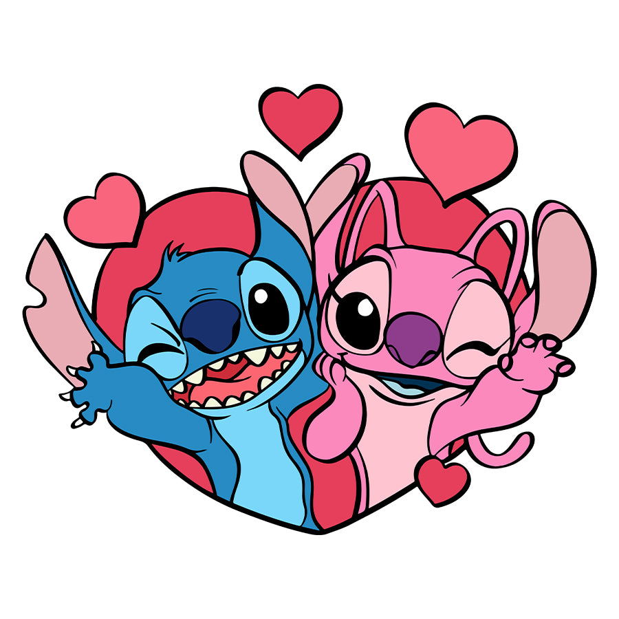 Stitch and Angel Love SVG, Stitch And Girlfriend SVG, Stitch Valentine's SVG
