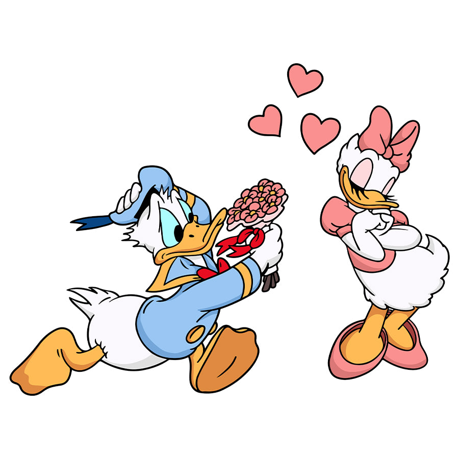 Donald Duck And Daisy Love SVG, Disney Valentine SVG, Donald Daisy Valentine SVG