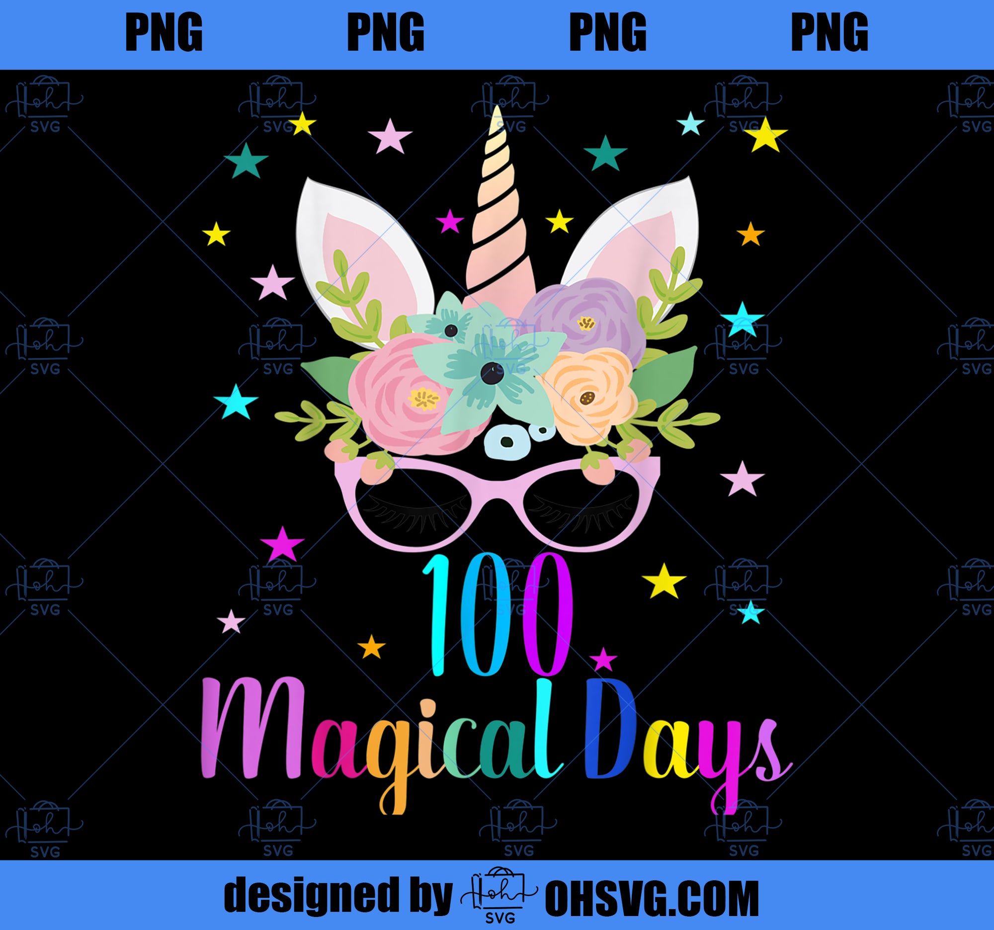 100 Magical Days 100th Day of School Girl Unicorn Costume PNG, Magic Unicorn PNG, Unicorn PNG