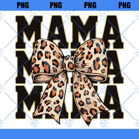 Leopard Print Mama Coquette PNG Digital Download, Cheetah Bow Mom Life Sublimation, Trendy Mama T-Shirt Design, Wild Mama Animal Print Png