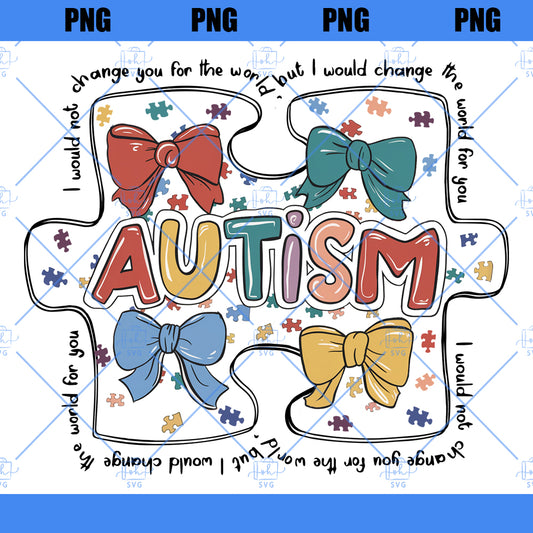 Autism Awareness Coquette Png, Retro Autism Bow PNG, Autism Mama PNG, Autism Advocate Png, Special Education, Neurodiversity Png