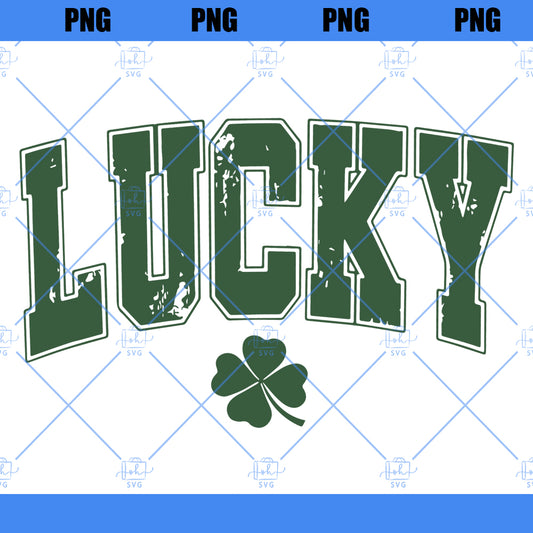 Lucky Varsity Png, St Patrick's Day Png, Retro Shamrock Png, Lucky png, St. Paddy's Day Svg, Retro St Patricks, Clover Svg, Digital Download
