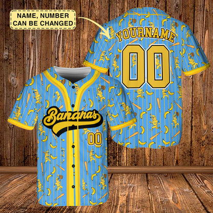 Custom Bananas Baseball Jersey: Retro Game Day Shirt - Personalized