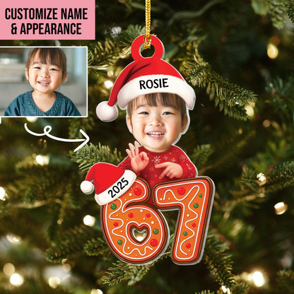 Personalized Six Seven Christmas Ornament, Six Seven Meme Ornament