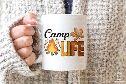 Camping Fall Life Sublimation PNG, Camping Life PNG, Camping Outdoor PNG