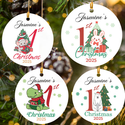 Baby's First Christmas Ornament, Baby 1st Christmas Decoration, Christmas Baubles, Custom Newborn Gifts, Xmas Gifts for Kids, Baby Keepsake