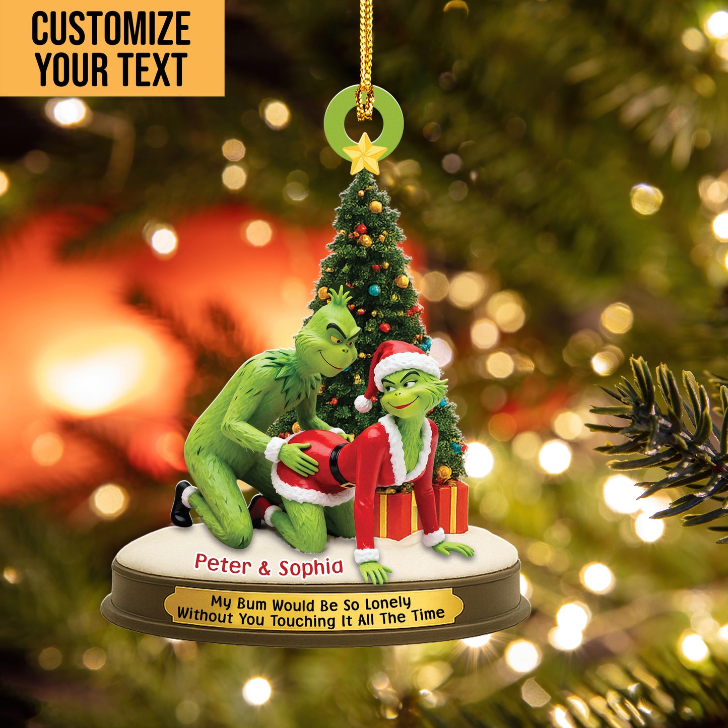 Funny Grinch Couple - Couple Ornament - Personalized Christmas Gifts