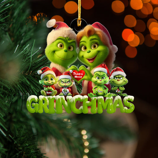 Grinchmas Ornament, Grinch Family Ornament, Christmas Gift