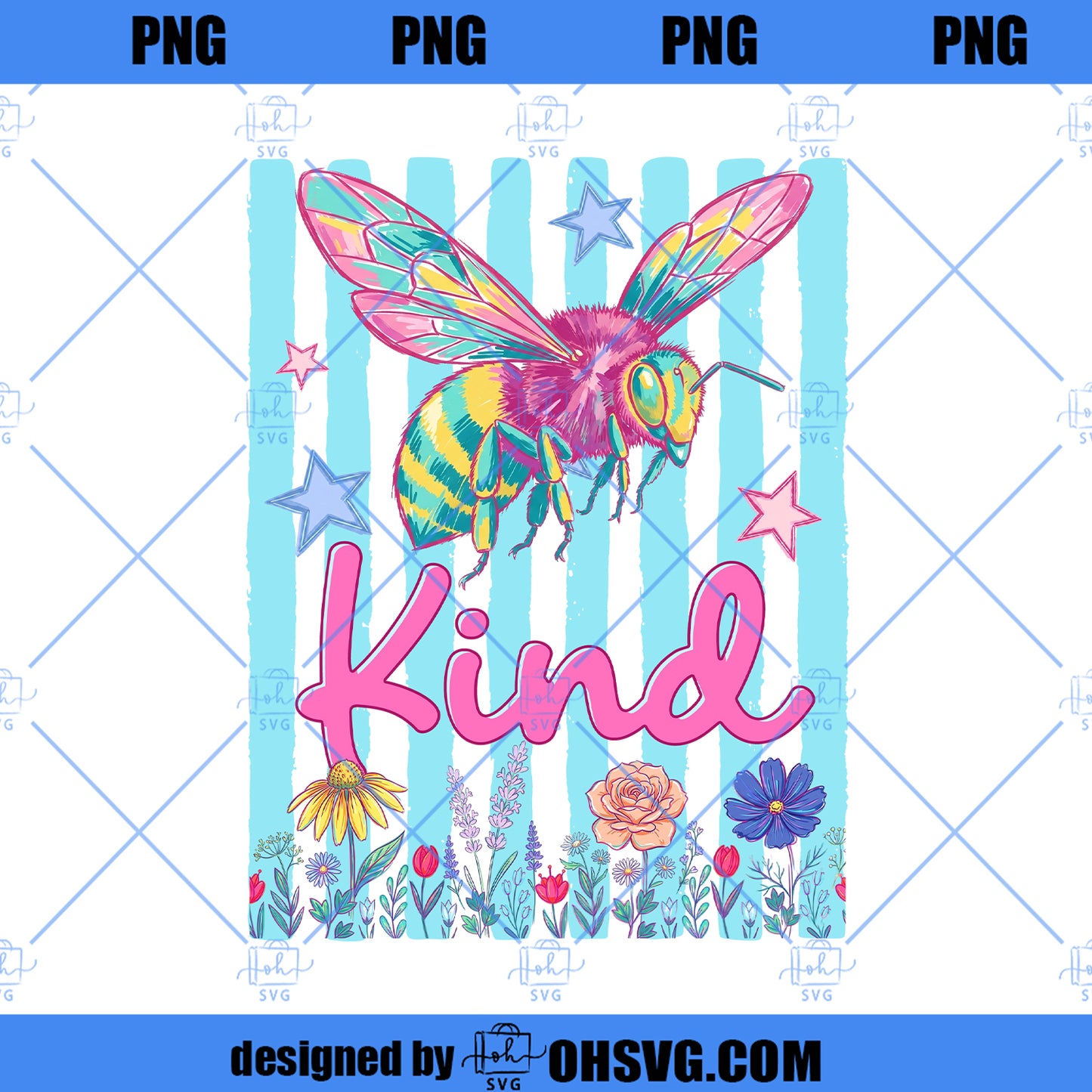 Bee Kind Png, Striped Bee Png, Retro Preppy Bee Png, Positive Teacher Student Png, School Kindness Design