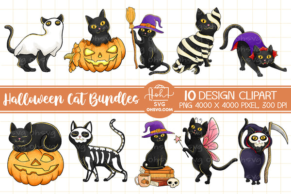 Cat Costumes Halloween Sublimation PNG, Cat Halloweentown PNG, Hallowe ...