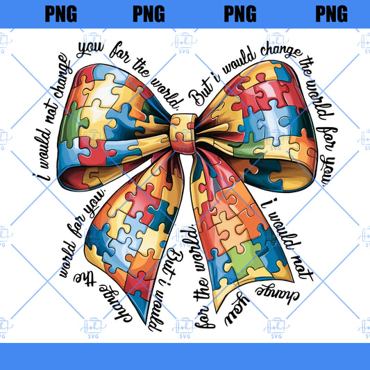 Austim Bow, Autism Png, Autism Awareness Png, Coquette Bow png, Austism Ribbon Png, Autism Design, Sublimation Design, Sublimate Design