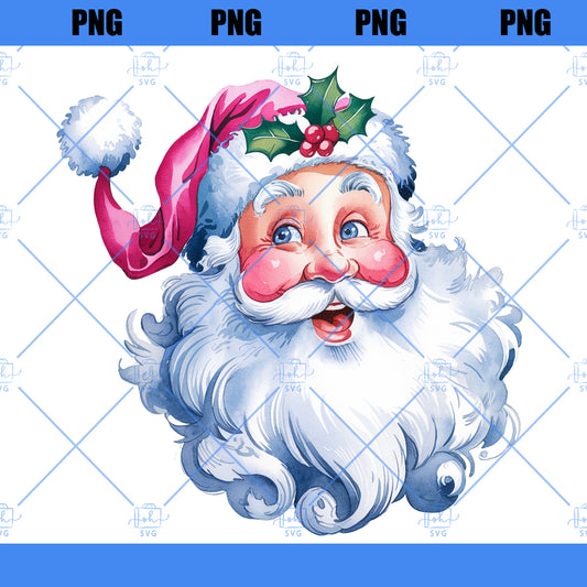 Pink Santa PNG Sublimation Gift Pink Christmas Sparkle Download, Vintage Santa Clipart, Retro Christmas PNG for Shirt, Vintage Christmas PNG
