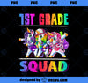 1st Grade Squad Dabbing Unicorn Back to School Backpack Girl PNG, Magic Unicorn PNG, Unicorn PNG