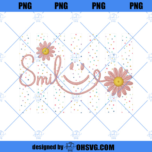 Retro Smile Daisy Flower Clipart (Digital Download)