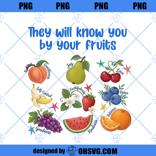 They Will Know You by Your Fruits Png, Bible Verse Png, Christian Faith Png, God’s Promises Design, Jesus Scripture Png, Spring Doodle
