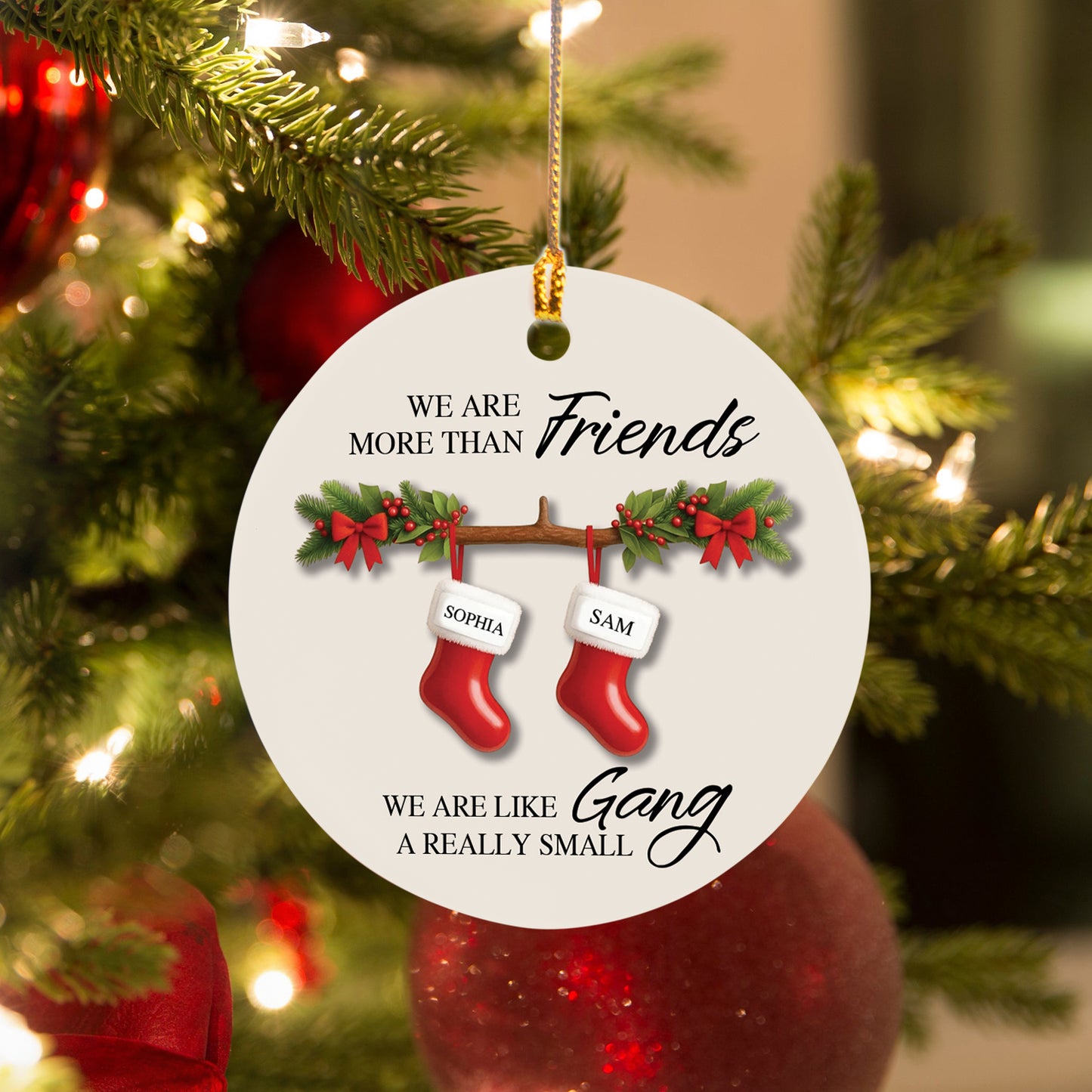 Friendship Ornament, Personalized Friendship Christmas Ornament, Thank You Friend, We are like a really small gang, Gifts for Friend, BFF