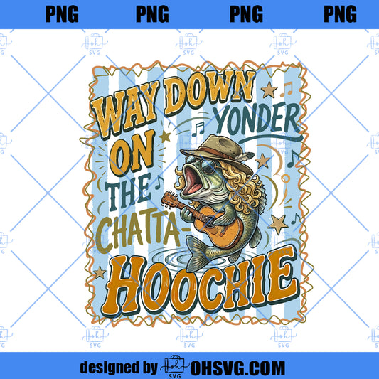 Striped Chattahoochee Fish Png, Bass Guitar Cartoon Png, Retro 90s Country Fishing Design, Summer Preppy Boy Graphic