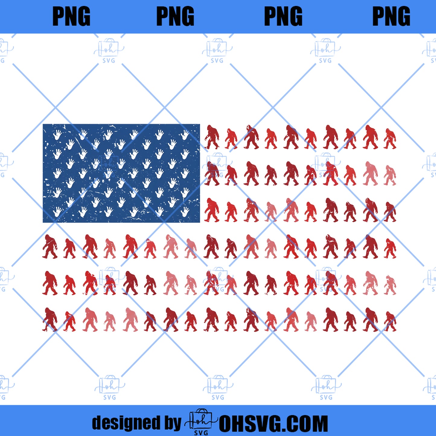 Bigfoot 4th of July png, America 250th Anniversary Design, Patriotic Sasquatch Shirt png, USA Independence Day Download