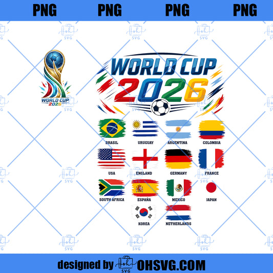 World Cup 2026 PNG, Soccer Football PNG, USA Canada Mexico Tournament Shirt Design, Sports Sublimation Digital Download