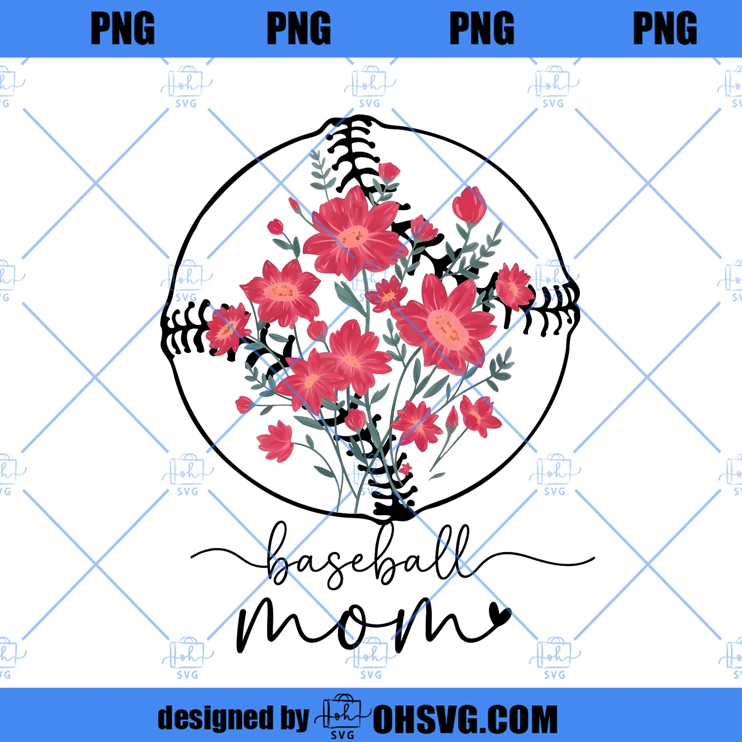Baseball Mom Png, Floral Baseball Mama Png, Mother’s Day Png, Sports Mom Shirt Design, Mama Png