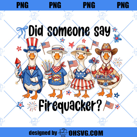 Firequacker Goose png, Funny 4th of July Goose Design, Patriotic American Flag png, Red White Blue USA Sublimation Download