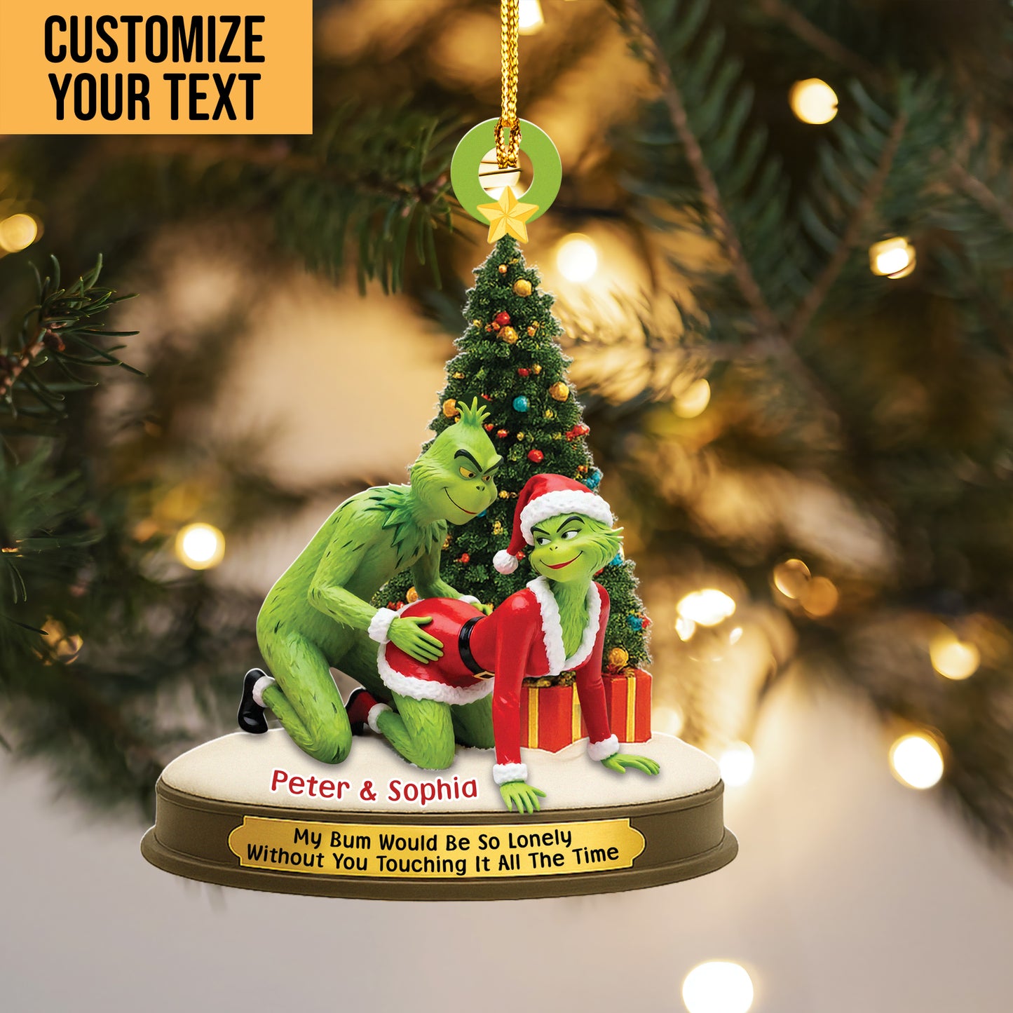 Funny Grinch Couple - Couple Ornament - Personalized Christmas Gifts