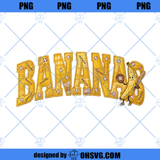 Comfort Colors Faux Patchwork Banana Baseball T-Shirt, Funny Banana Sports Tee, Vintage Banana Team Shirt, Baseball Lover Gift, Summer Game