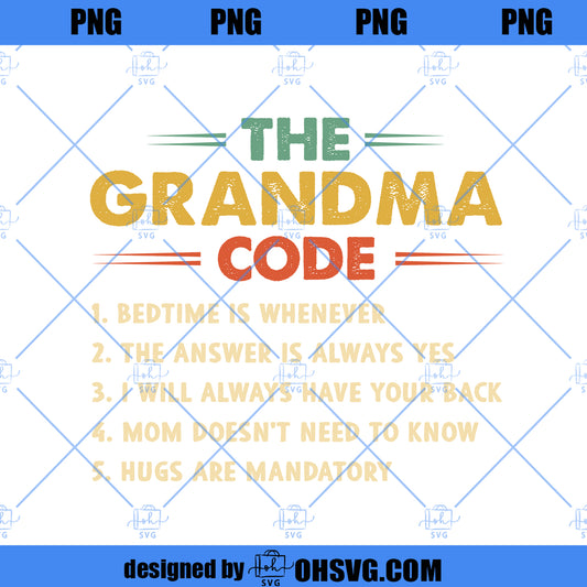 Personalized The Grandma Code" T-Shirt – Personalized Mimi, Gigi, Nana Shirts, Fun Gift for Grandparents, Mother’s Day, Birthday