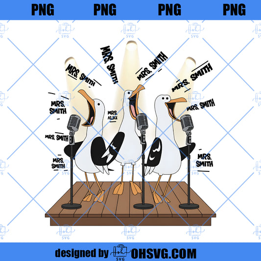 Custom Seagull Teacher png, Funny Teacher Appreciation Design, Personalized Teacher Name png, Nemo Birds Teacher Gift Download