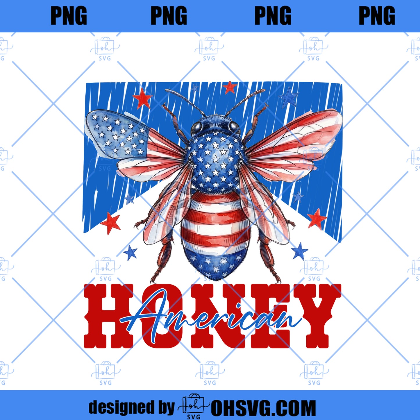 American Honey PNG, Retro 4th of July Shirt Design, Digital Download