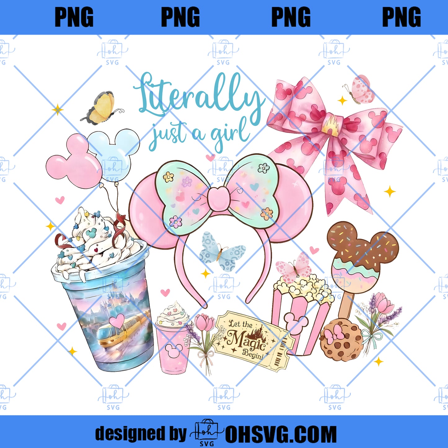 Literally Just a Girl png, Magic Castle Cartoon Graphic, Trip Matching Shirt Design, Cute Girl png, Digital Download