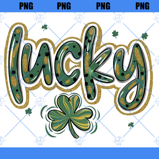 Glitter lucky shamrock coquette png, lucky png, brushstroke lucky png, patricks day png, glitter patrick png, retro patrick Png, Irish Day